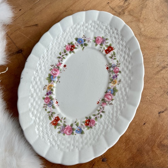 Vintage Solian Ware Floral English Bone China Gravy Boat and Serving Plate - Picture 4 of 6